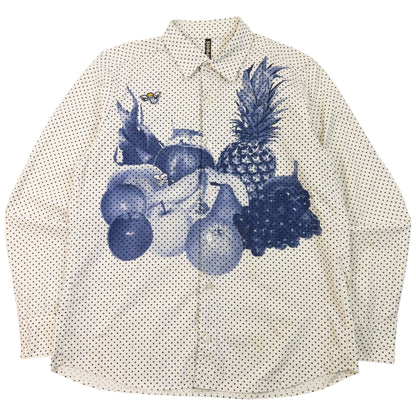 Vintage 2000s Frapbois By Issey Miyake Fruit Print Polka Dot Button Up Shirt Womens Size S
