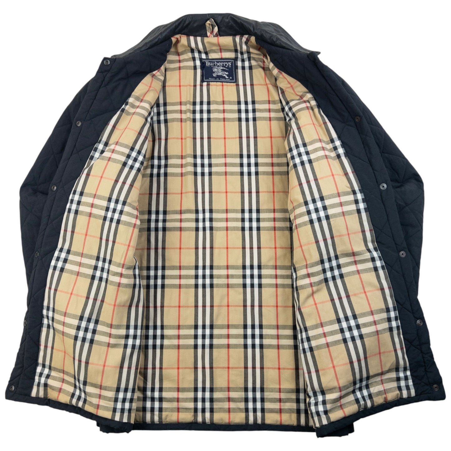 Vintage 90s Burberry Nova Check Lined Quilted Jacket Size L
