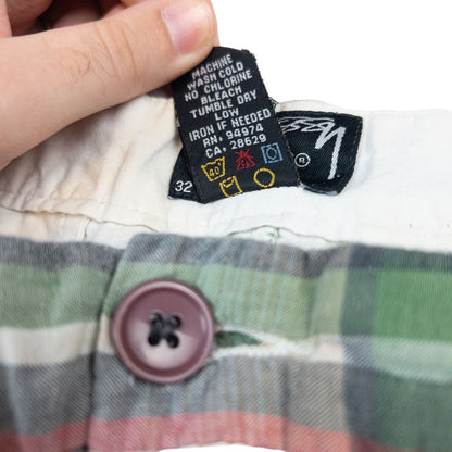 Vintage Stussy Checked Shorts Size W34