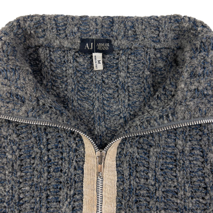 Vintage Armani Jeans Q Zip Knit Jumper Size XS