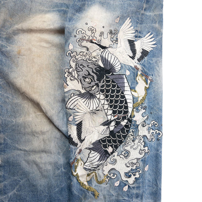 Vintage Fugutaiten Wagara Embroidered Japanese Denim Jeans W31