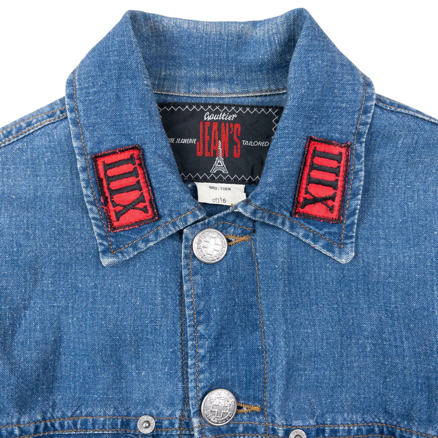 Vintage 2000s Jean Paul Gaultier Linen Denim-Look Button Up Jacket Womens Size S