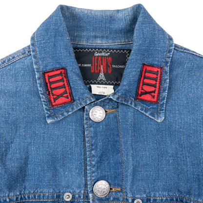 Vintage 2000s Jean Paul Gaultier Linen Denim-Look Button Up Jacket Womens Size S