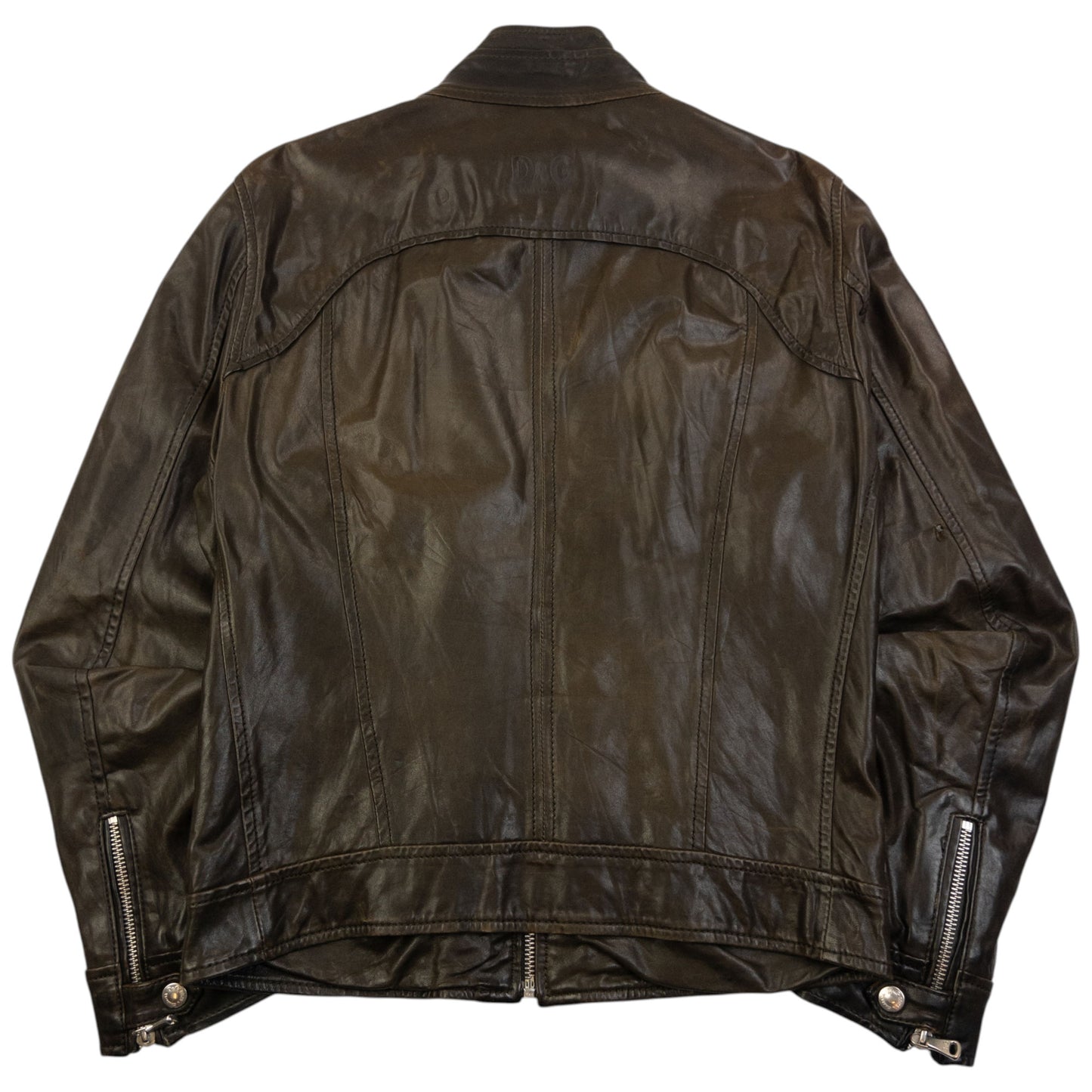 Vintage 2000s Dolce & Gabbana Zip Up Leather Jacket Size M