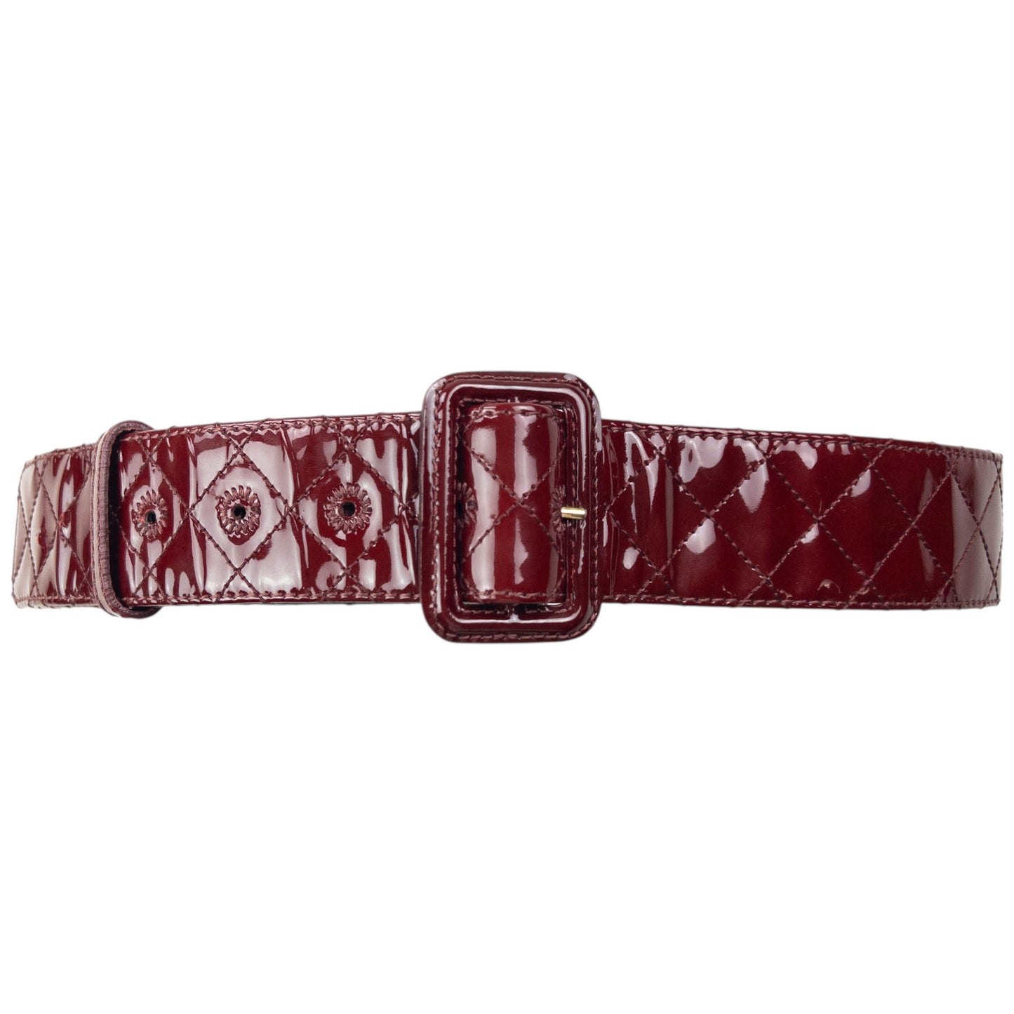 Vintage 2000s Burberry Quilted Patent Leather Belt Size L