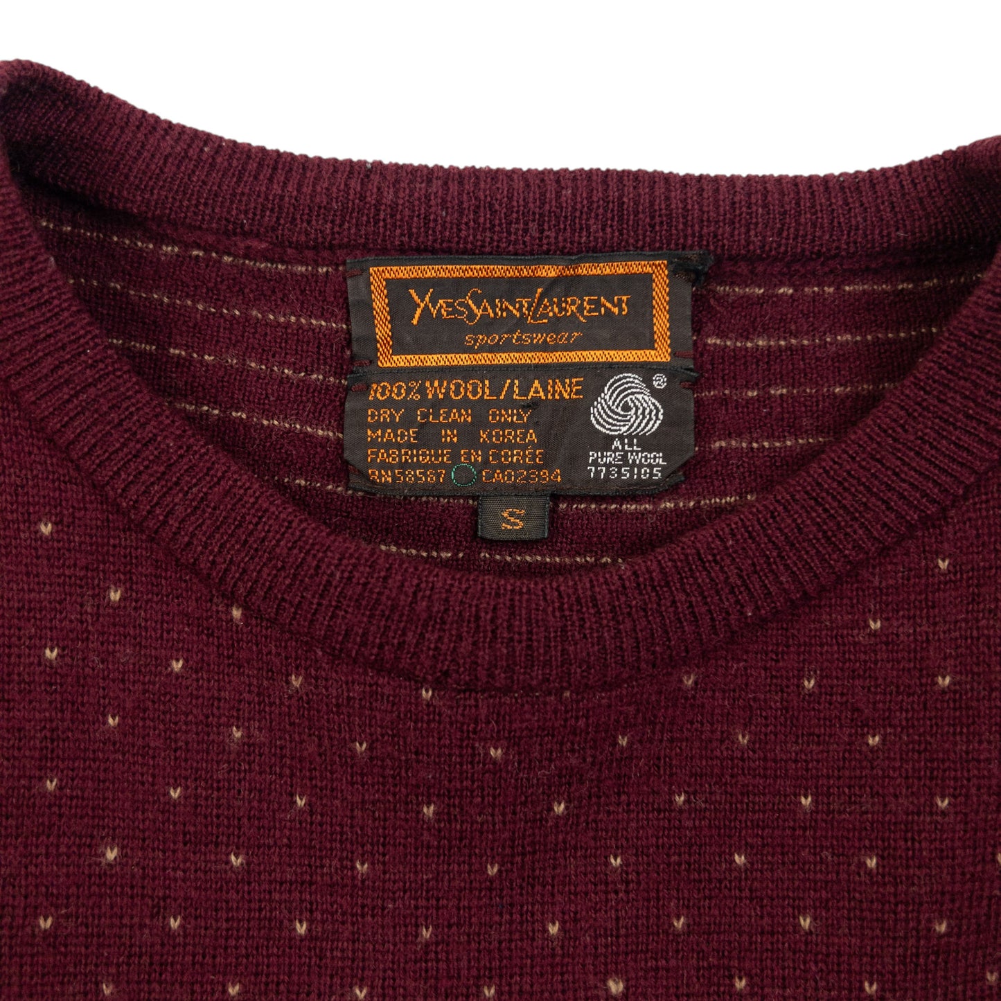 Vintage 80s YSL Yves Saint Laurent Wool Jumper Womens Size S