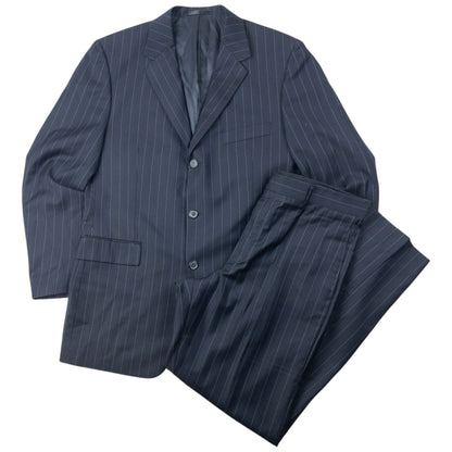 Vintage 90s YSL Yves Saint Laurent Striped Jacket & Trousers Suit Set Size XL