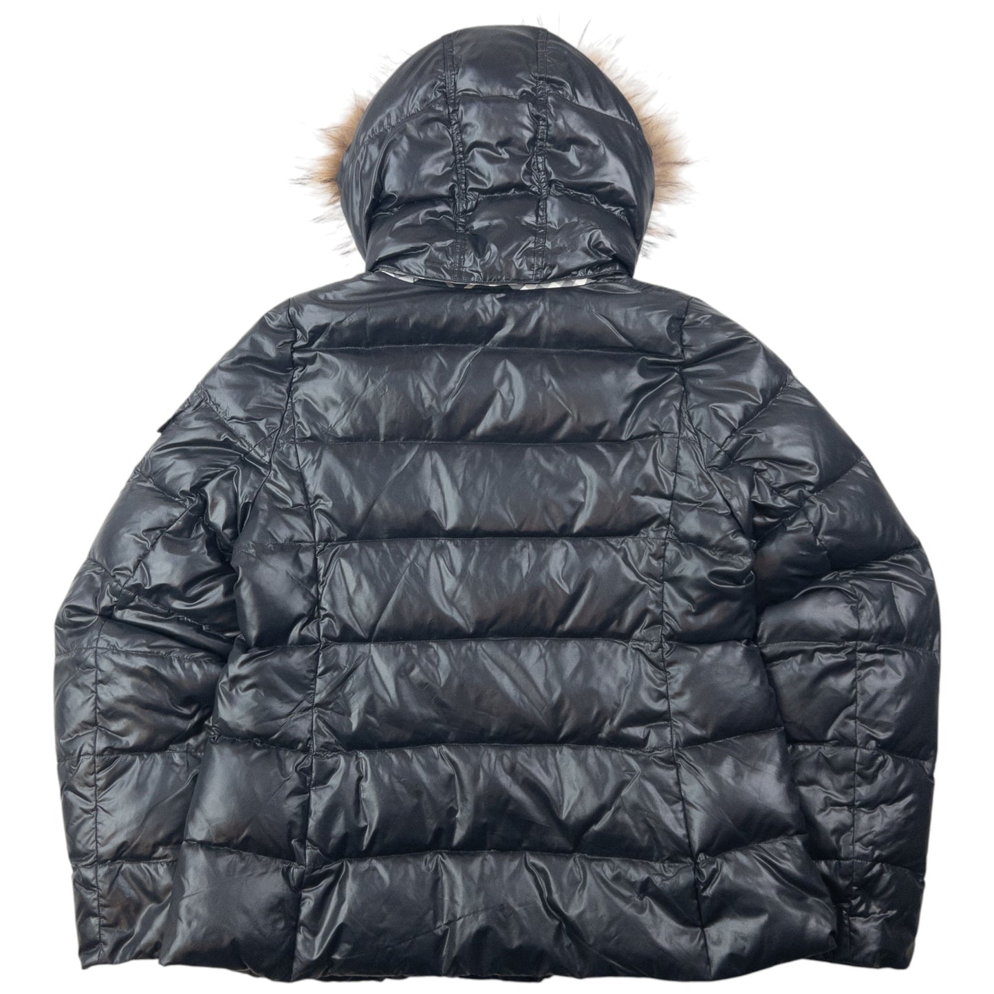 Vintage 2000s Burberry Blue Label Fur Hood Puffer Jacket Womens Size M