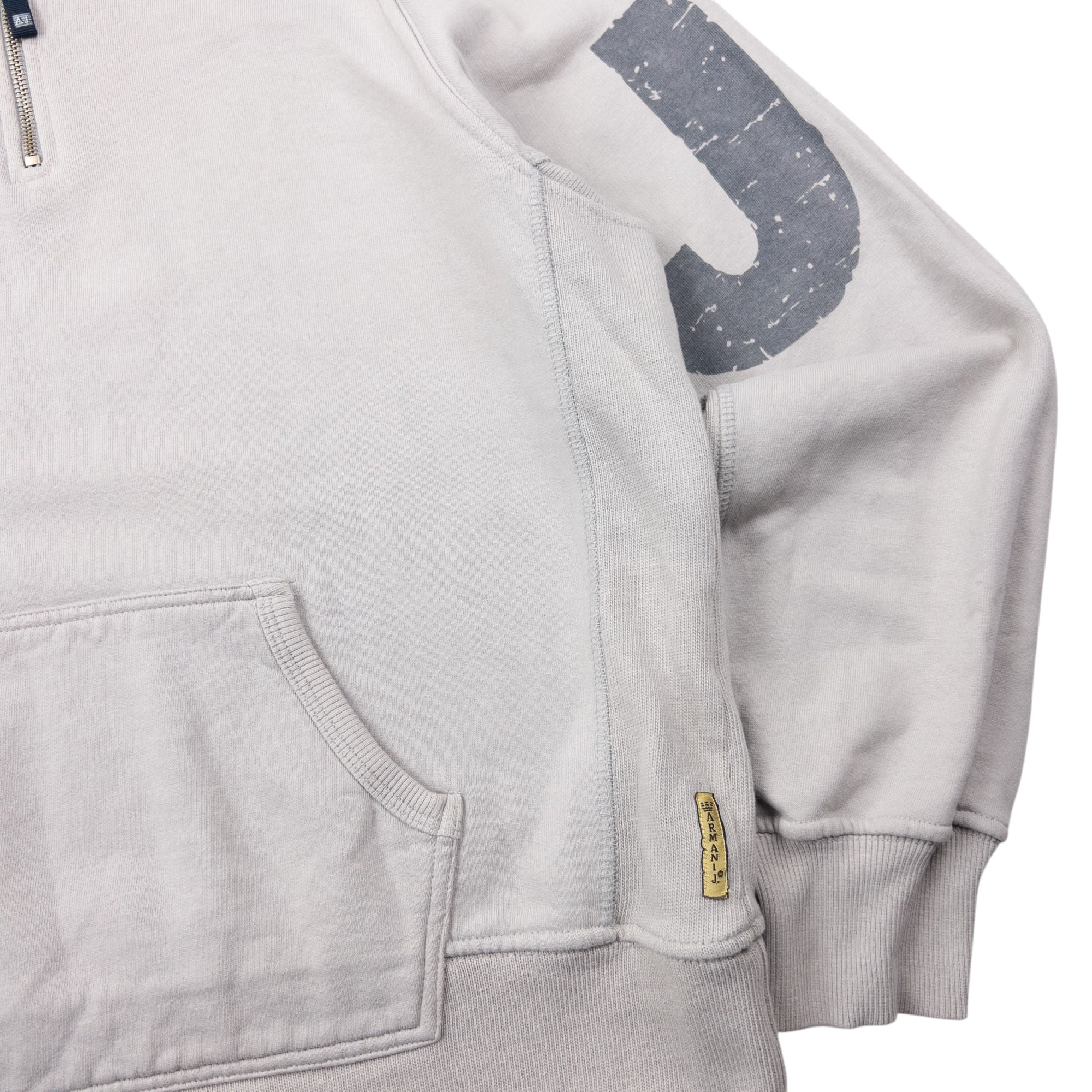 Vintage Armani Jeans Q Zip Hoodie Size M