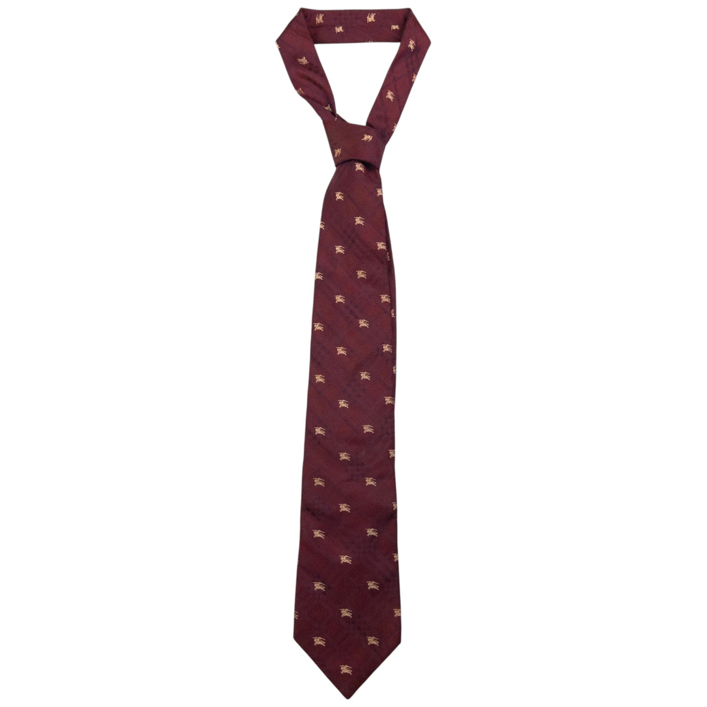 Vintage Burberry Nova Check Monogram Silk Tie