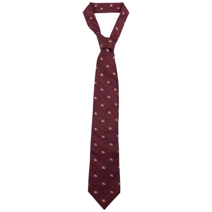 Vintage Burberry Nova Check Monogram Silk Tie