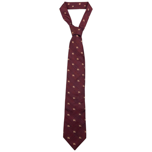 Vintage Burberry Nova Check Monogram Silk Tie