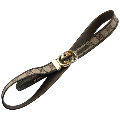 Vintage 90s Gucci Monogram Leather Belt Size S