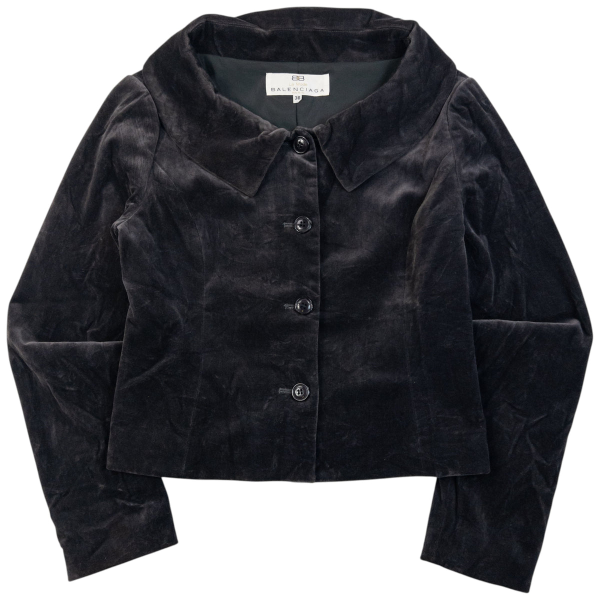 Vintage 90s Balenciaga La Mode Velvet Jacket in grey