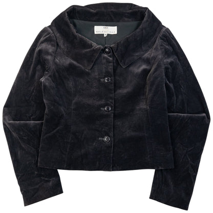 Vintage 90s Balenciaga La Mode Velvet Jacket in grey