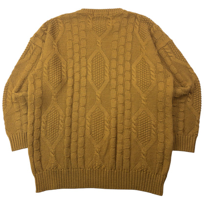 Vintage 90s Burberry Embroidered Cable Knit Jumper Size M