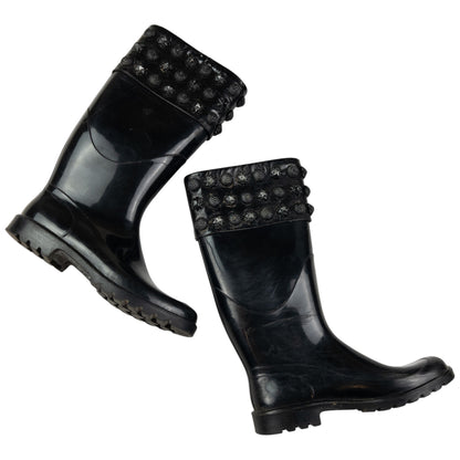 Vintage Burberry Studded Wellington Boots Womens Size UK 4