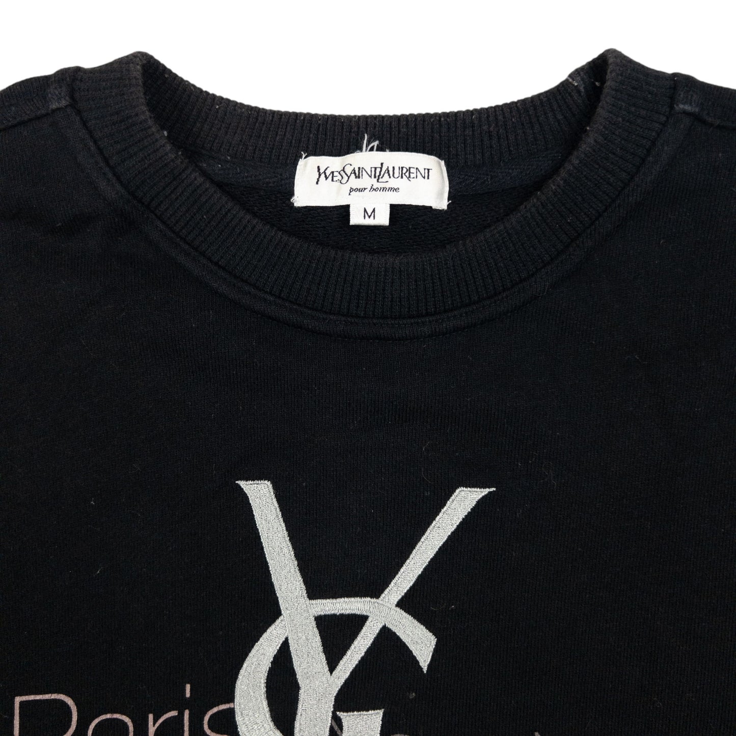 Vintage YSL Yves Saint Laurent Embroidered Sweatshirt Size M