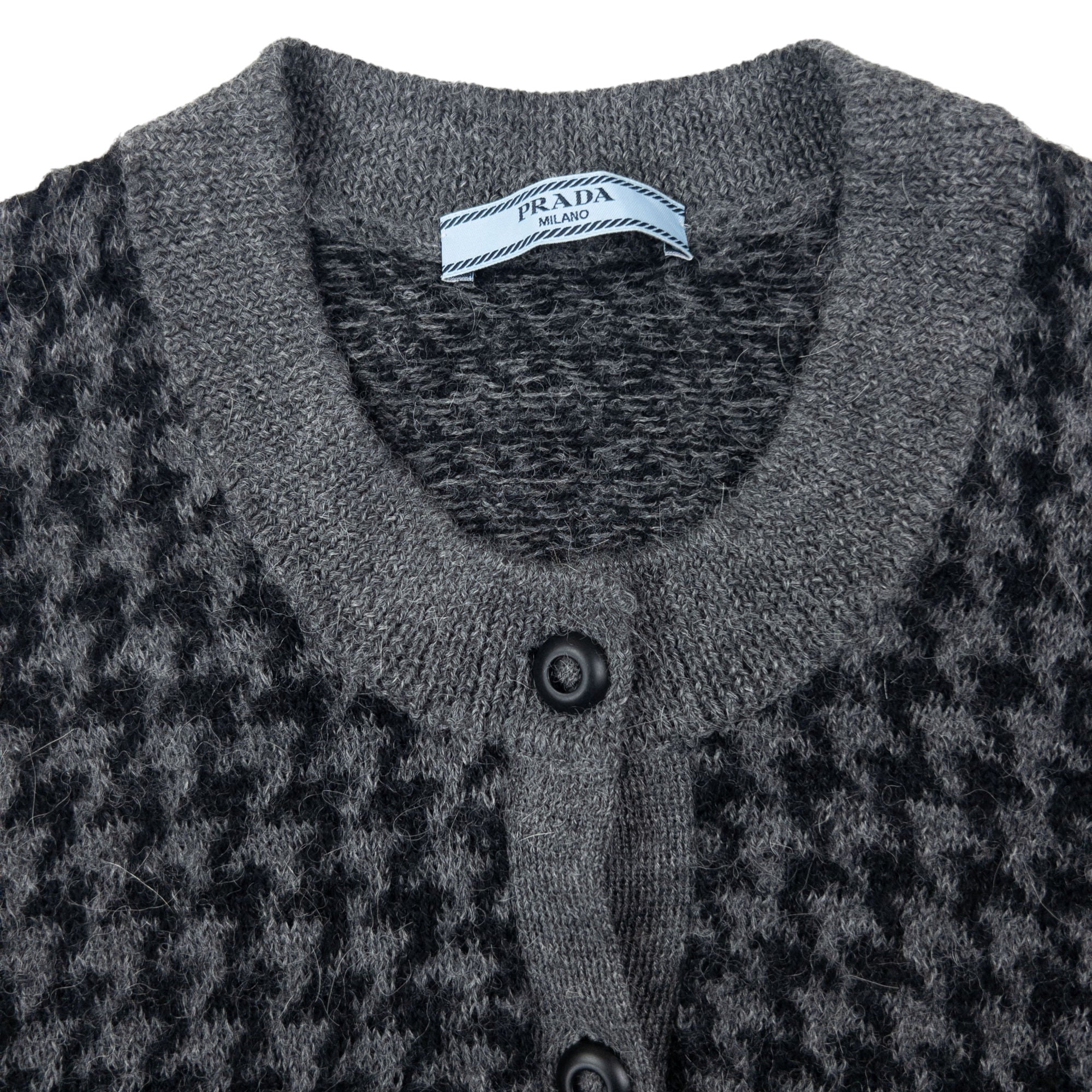 Vintage Prada Houndstooth Wool Cardigan Womens Size S