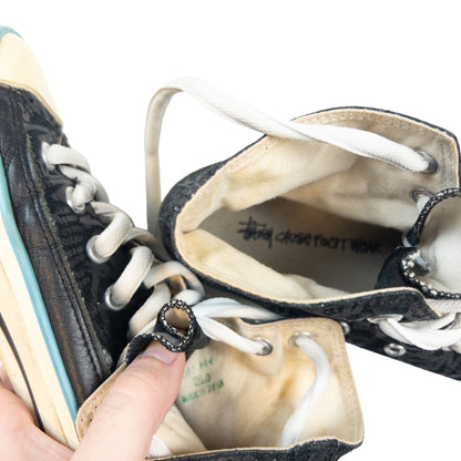 Vintage Stussy World Tour High Top Trainers Size UK 9