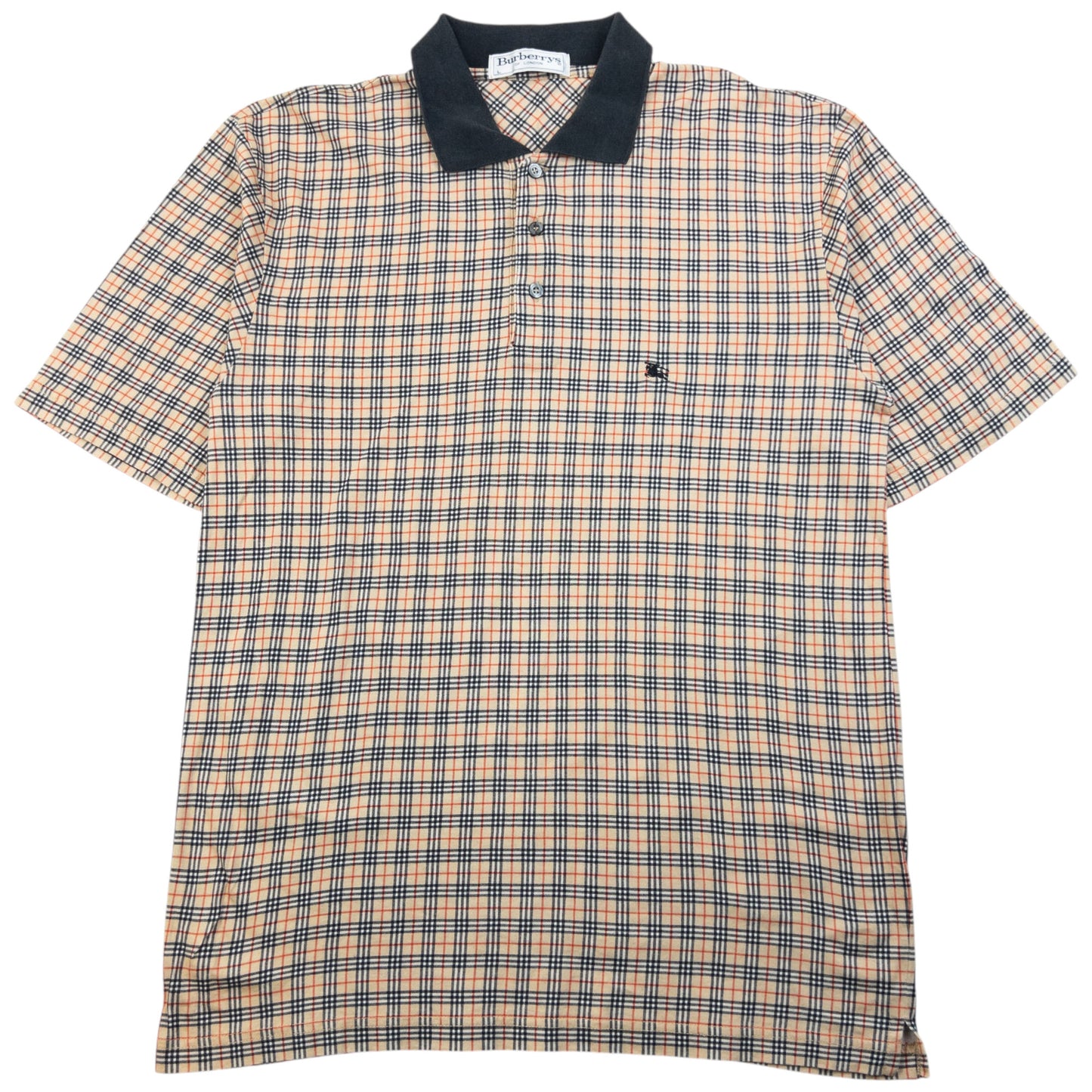 Vintage 90s Burberry Nova Check Polo Shirt Size L