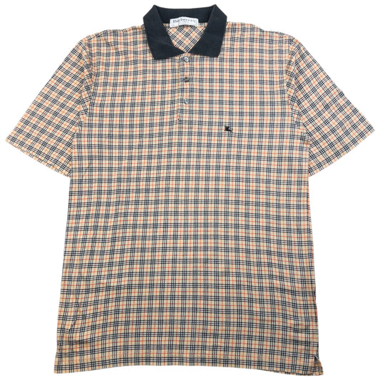 Vintage 90s Burberry Nova Check Polo Shirt Size L