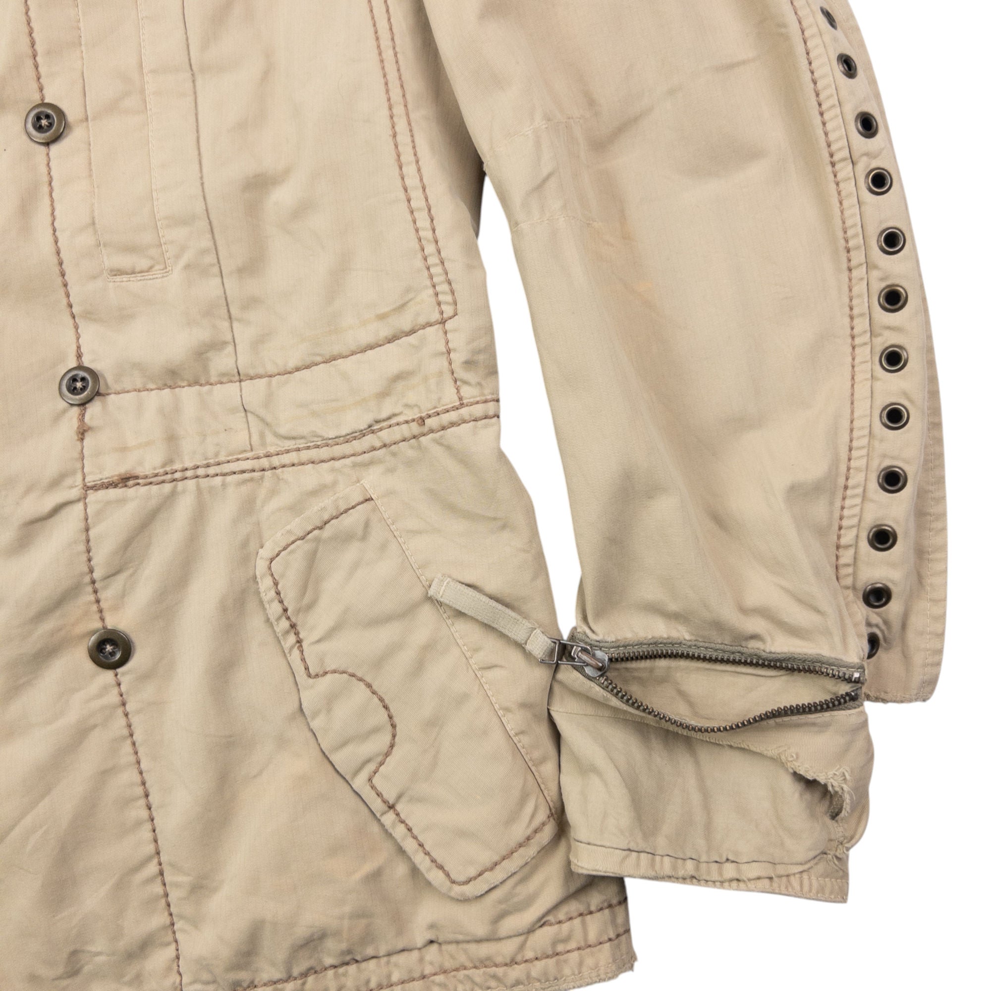 Vintage 2000s Marithe + Francois Girbaud Button Up Eyelet Jacket Womens Size L