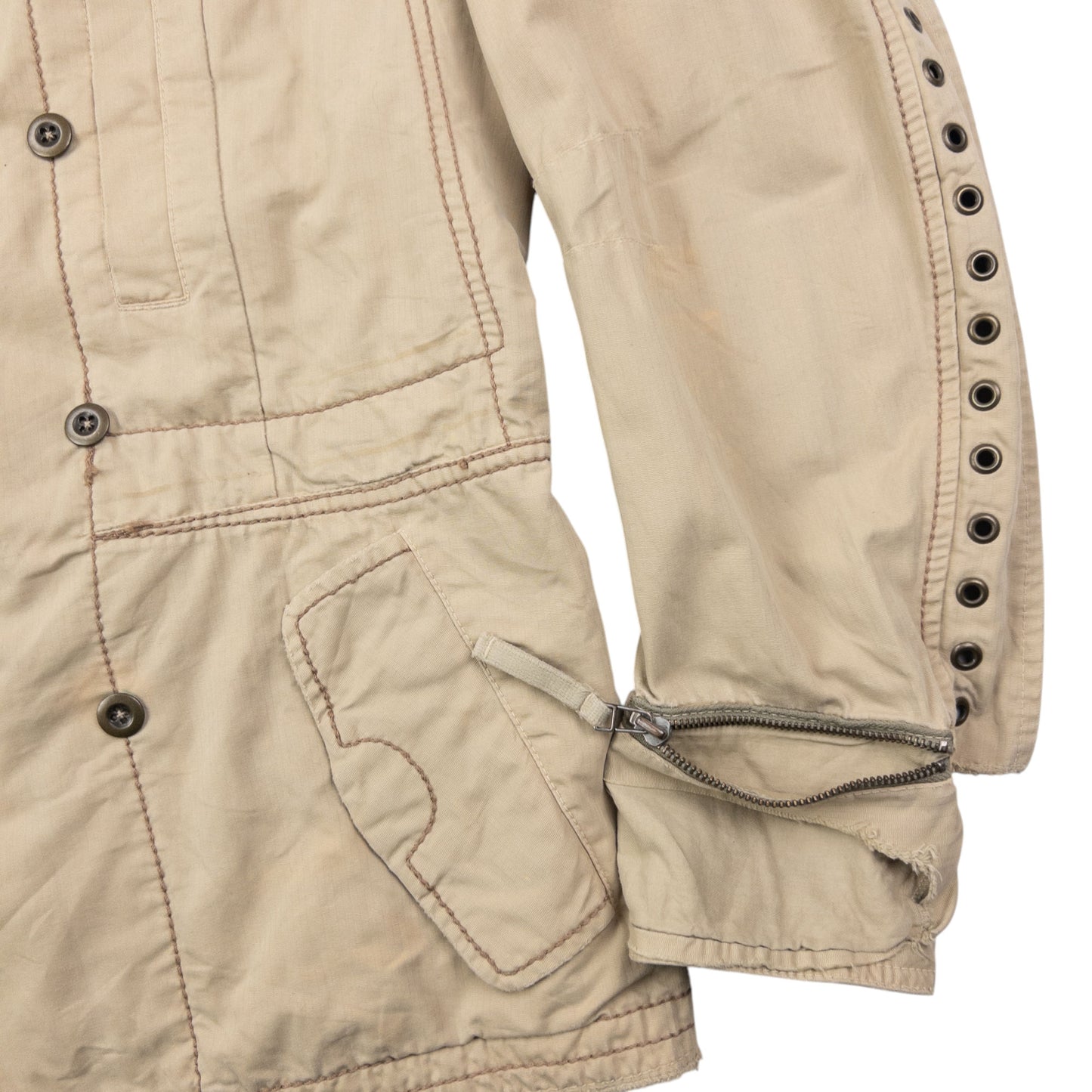 Vintage 2000s Marithe + Francois Girbaud Button Up Eyelet Jacket Womens Size L