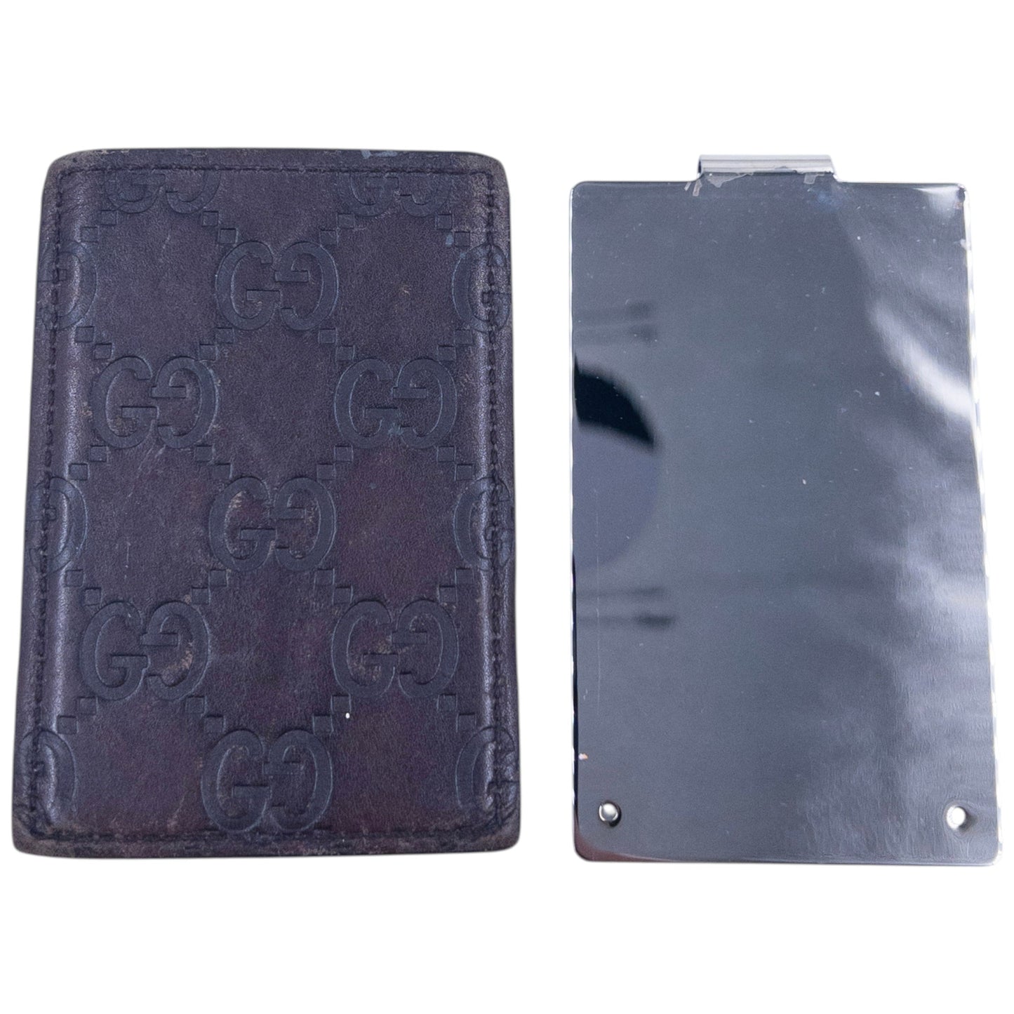 Vintage Gucci Monogram Leather Card Holder / Money CLip