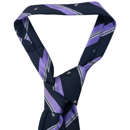 Vintage 2000s Burberry Striped Monogram Silk Tie