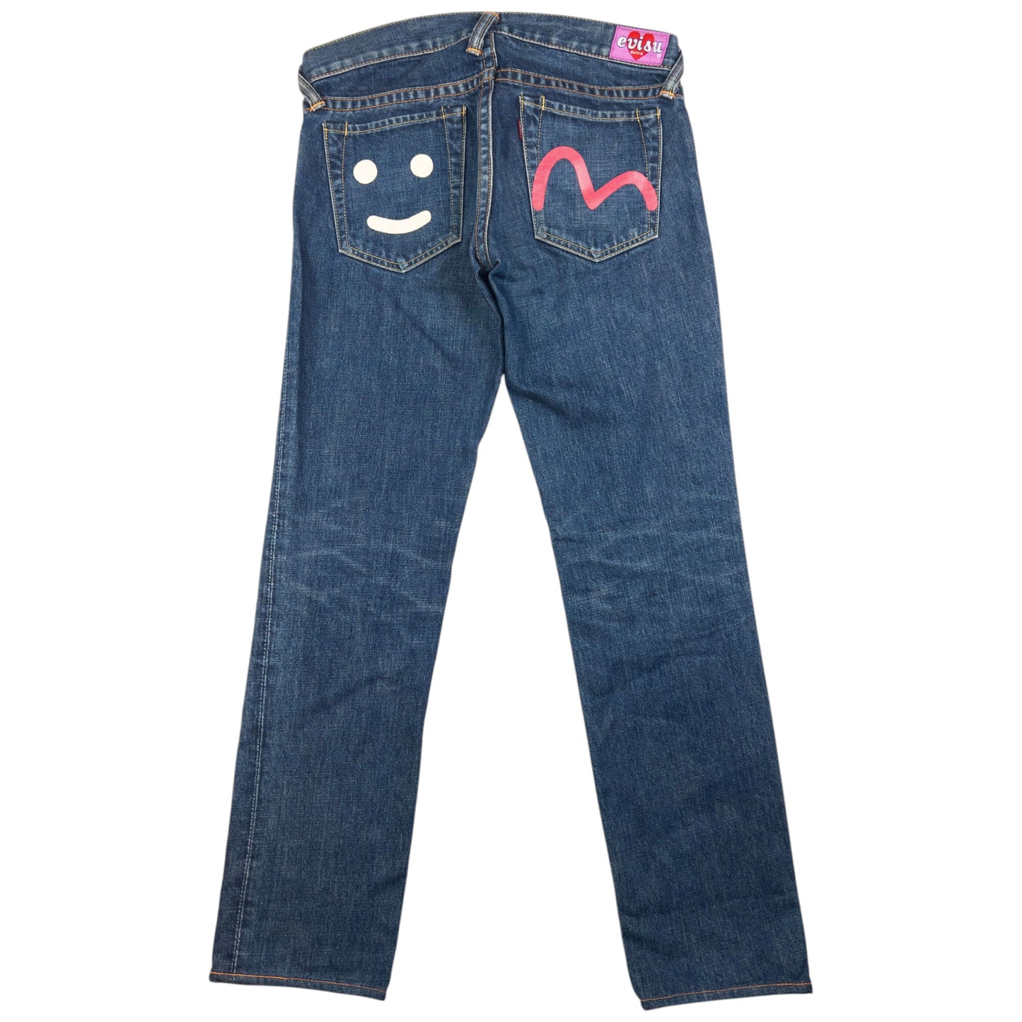 Vintage Evisu Donna Gull Smiley Face Japanese Denim Jeans Womens Size W31