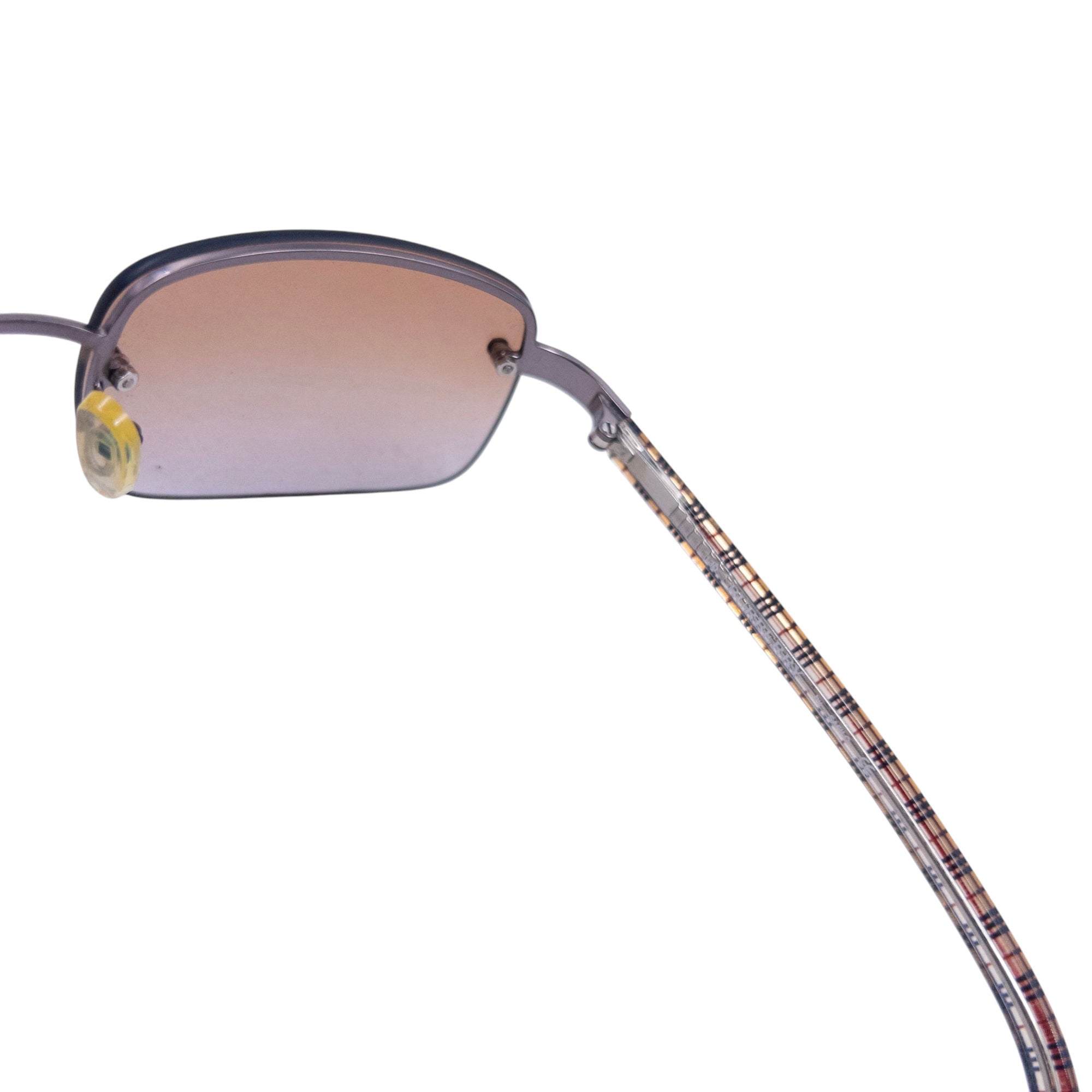 Vintage Burberry Nova Check Rimless Sunglasses