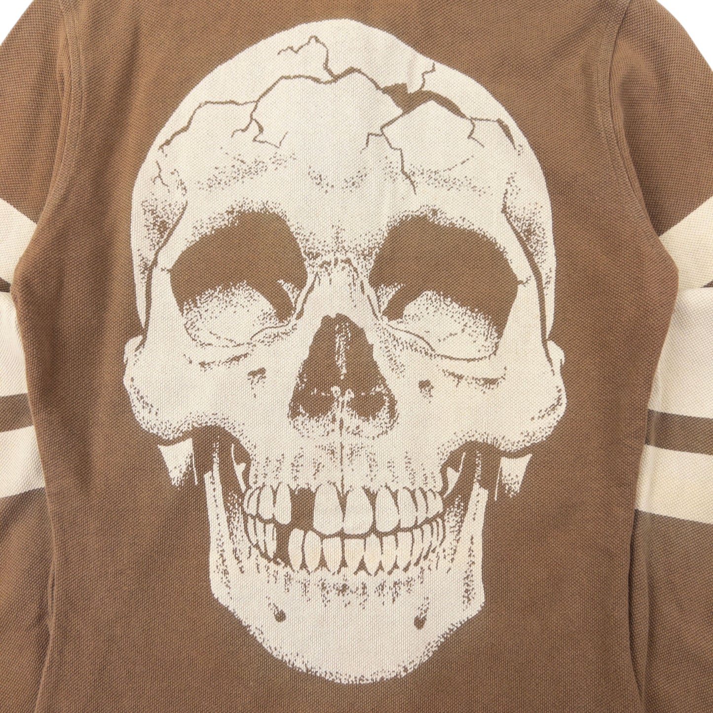 Vintage Hysteric Glamour Skull Graphic Long Sleeve Polo Shirt Womens Size S