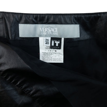 Vintage 2000s Versace Jeans Couture Faux Leather Mini Skirt Womens Size W26