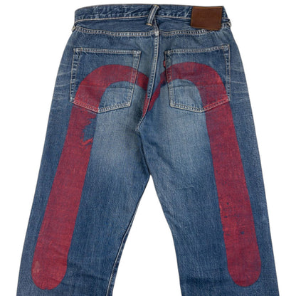 Vintage Evisu Painted Daicock Japanese Denim Jeans Size W32