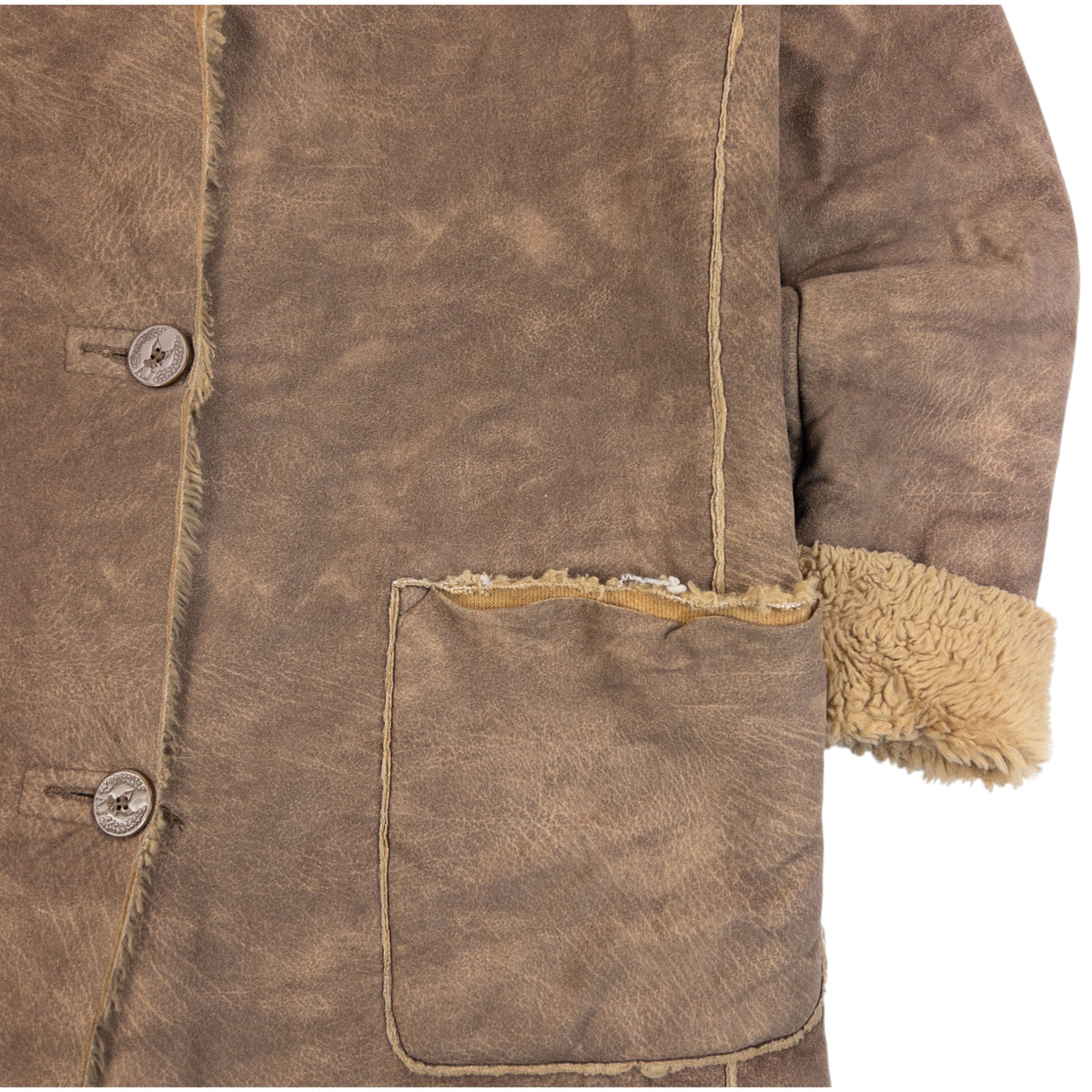 Vintage 2000s Armani Jeans Fleece Lined Jacket in brown, photo 6