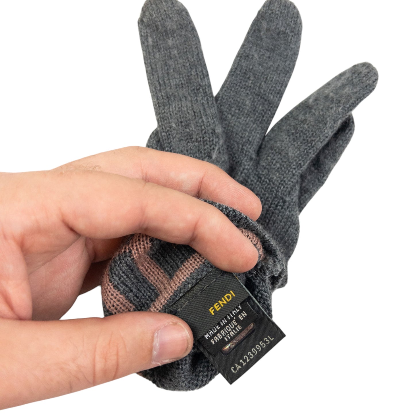 Vintage Fendi Monogram Wool Gloves