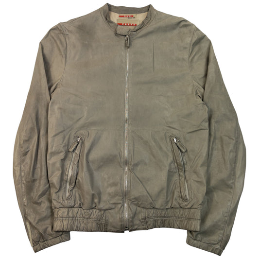 Vintage 2009 Prada Sport Zip Up Leather Jacket Womens Size M