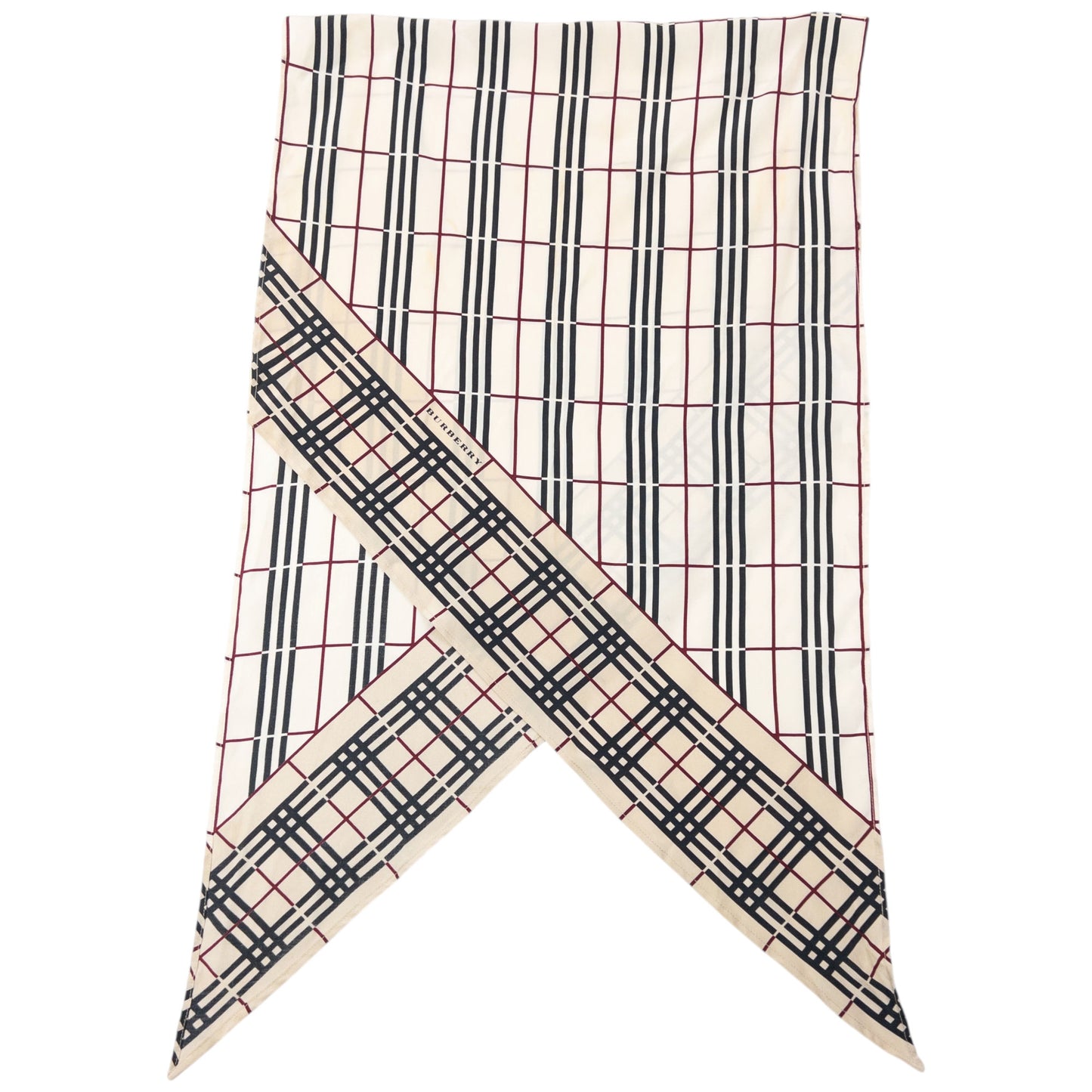 Vintage 2000s Burberry Nova Check Silk Scarf