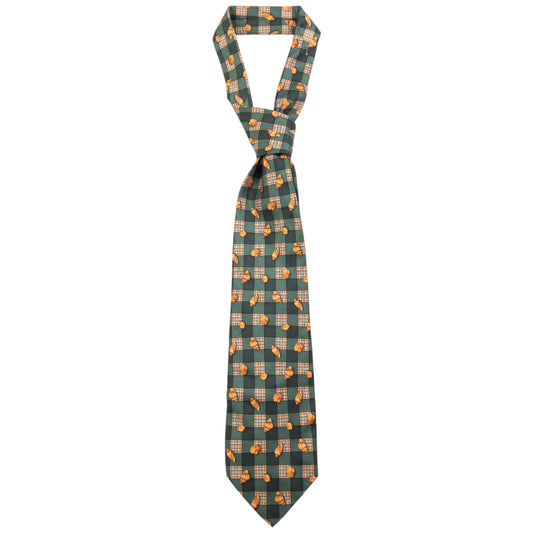 Vintage Burberry Nova Check Shell Pattern Silk Tie