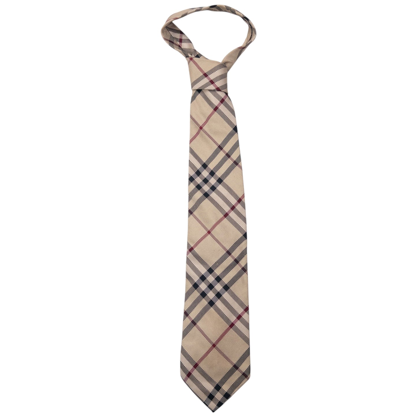Vintage 2000s Burberry Nova Check Silk Tie