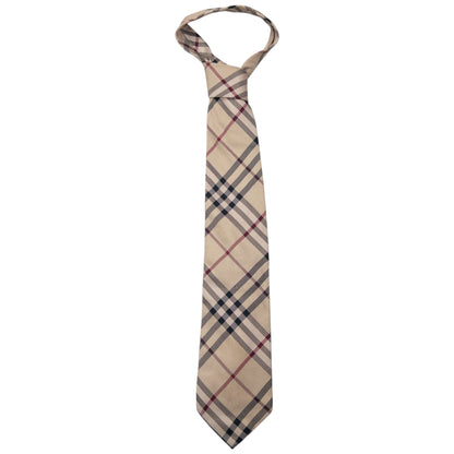 Vintage 2000s Burberry Nova Check Silk Tie
