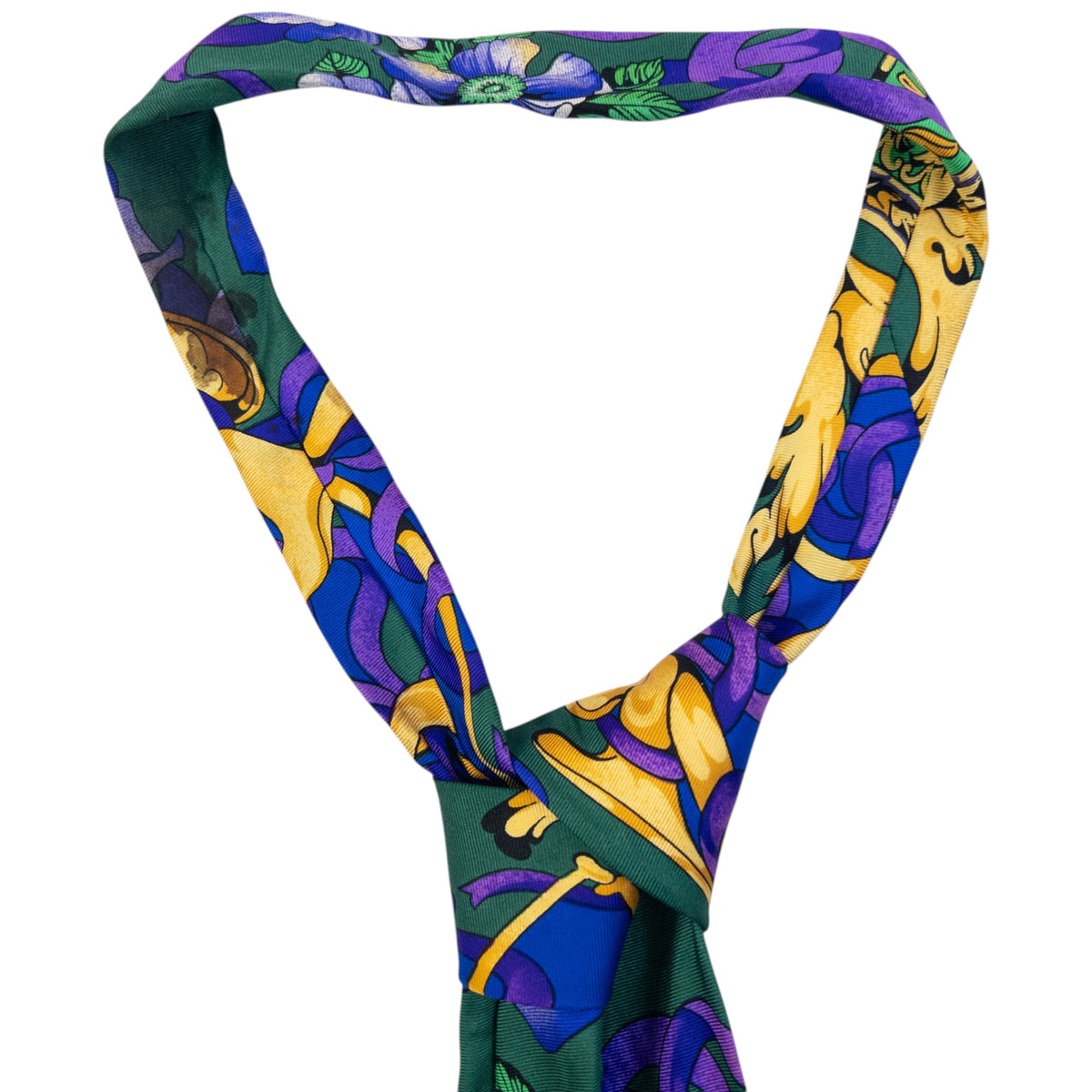 Vintage 90s Gianni Versace Floral Silk Tie, photo 4