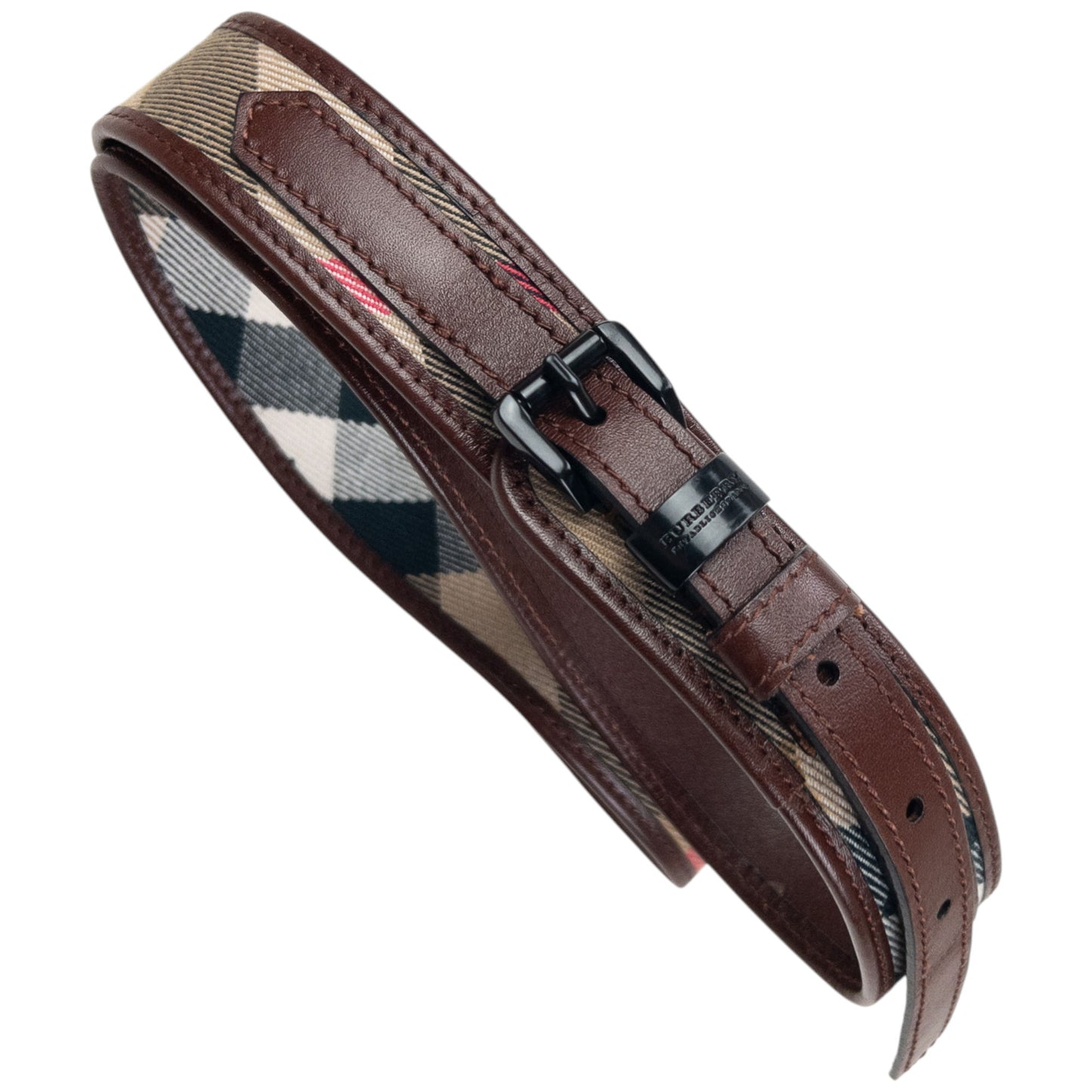 Vintage 2000s Burberry Nova Check Leather Belt Size W34