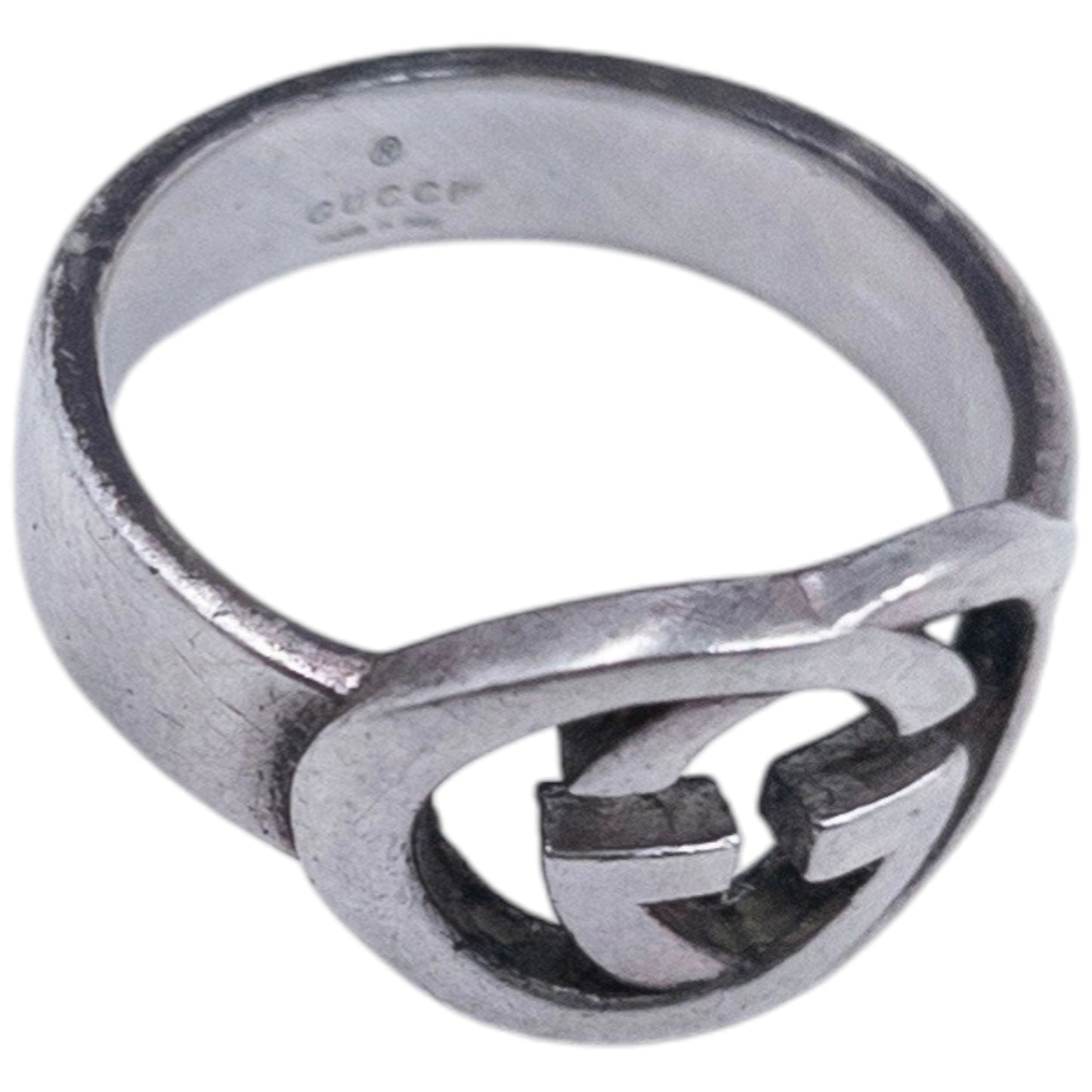 Vintage 2000s Gucci Silver Logo Ring