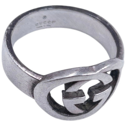 Vintage 2000s Gucci Silver Logo Ring