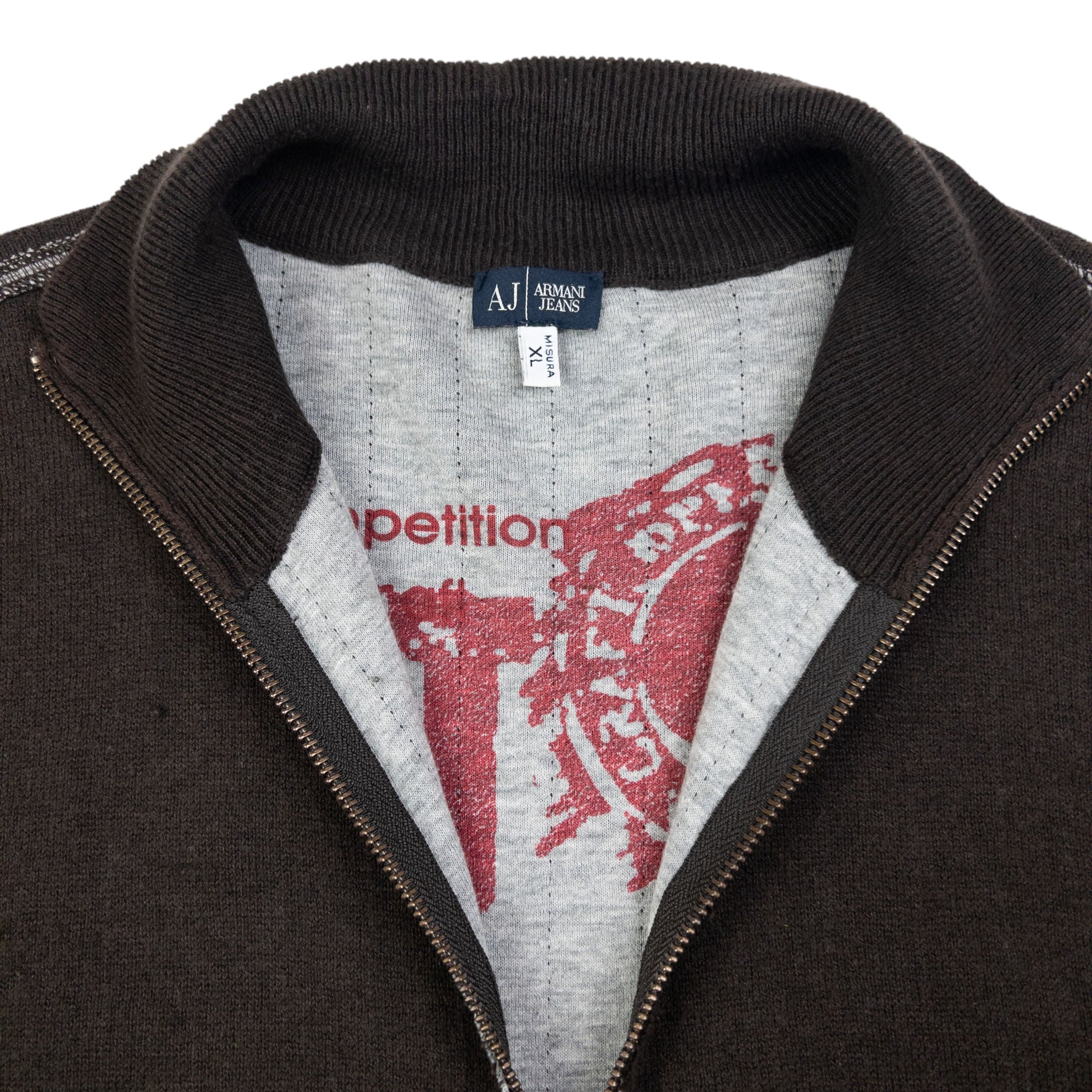 Vintage Armani Jeans Reversible Zip Up Jumper Size M