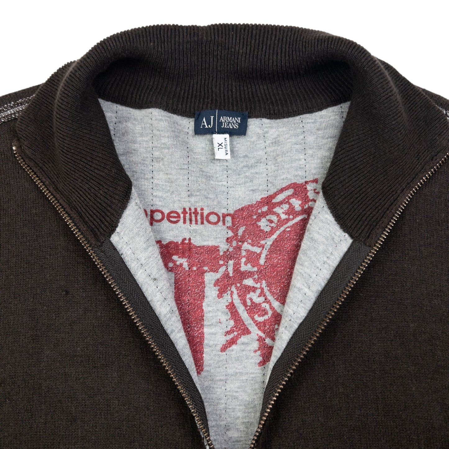 Vintage Armani Jeans Reversible Zip Up Jumper Size M