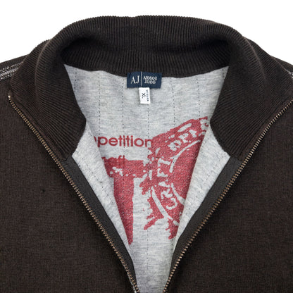 Vintage Armani Jeans Reversible Zip Up Jumper Size M