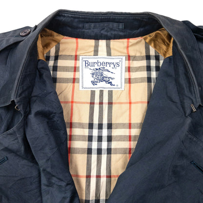 Vintage 80s Burberry Belt Waist Nova Check Lined Trench Jacket Size M
